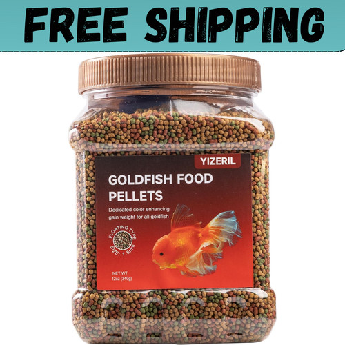 Floating goldfish food pellets - goldfish,